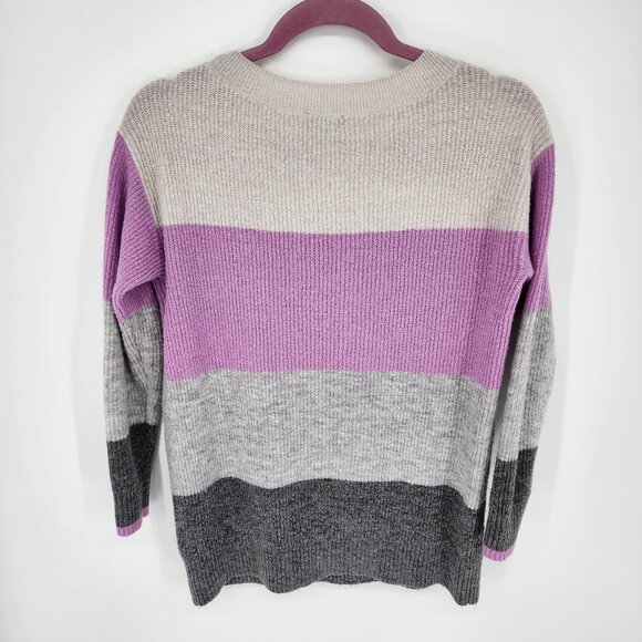 3/$25 3 Talbots Color Block Sweater SP Pullover Crew Neck Ribbed Striped Long - Picture 3 of 7